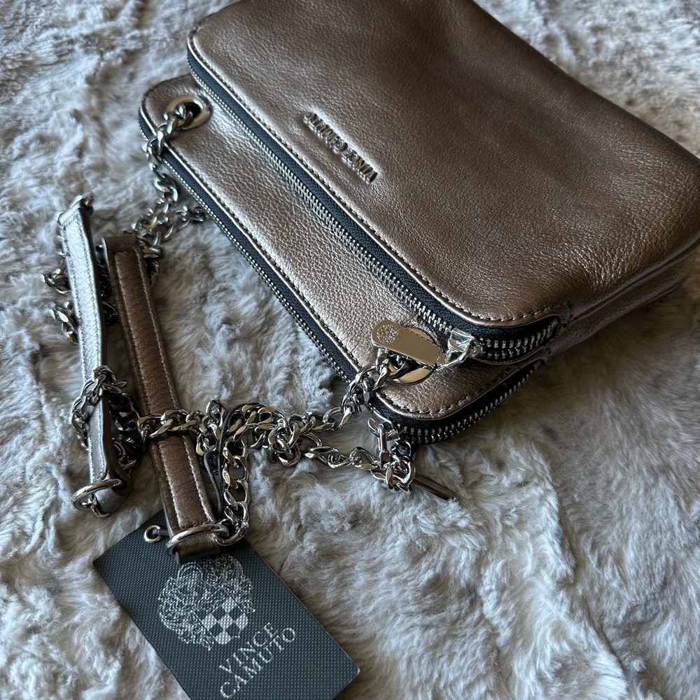 Vince Camuto Bronze Leather Shoulder or Crossbody Bag, new with tag
